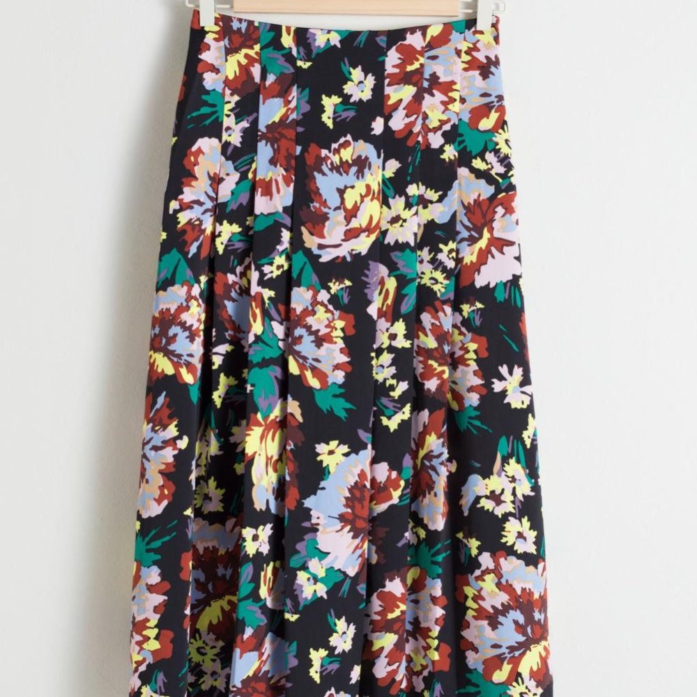 Color Block Pleat Skirt- new 60% off